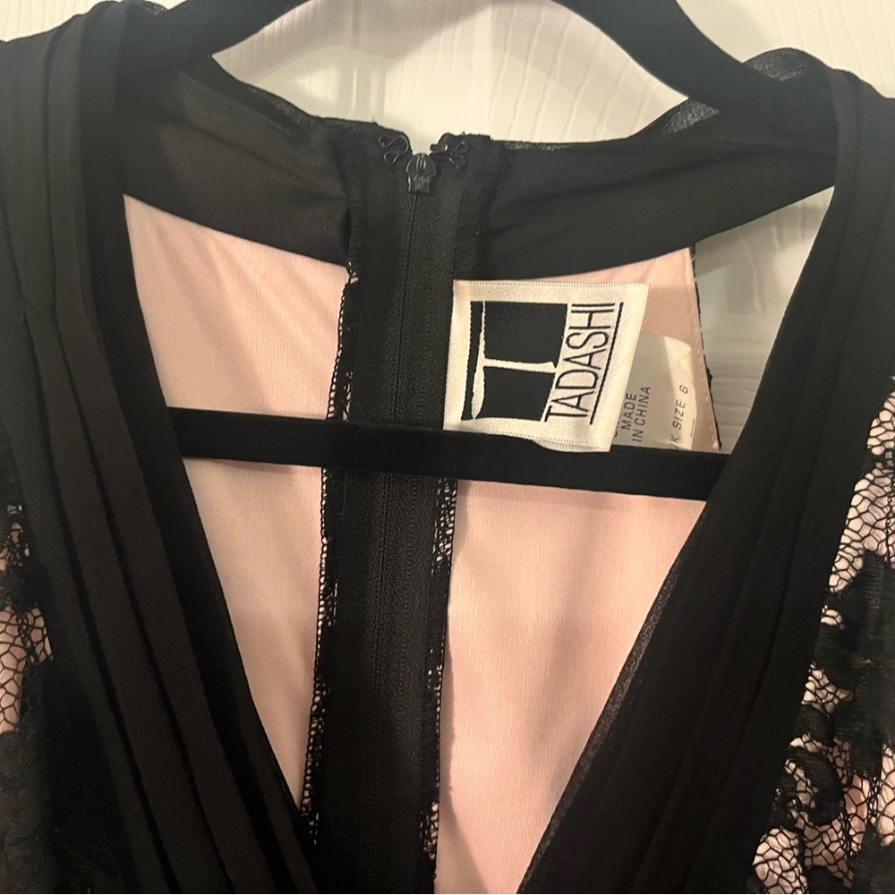 Tadashi Shoji Black and Pink Lace Top - Picture 7 of 13